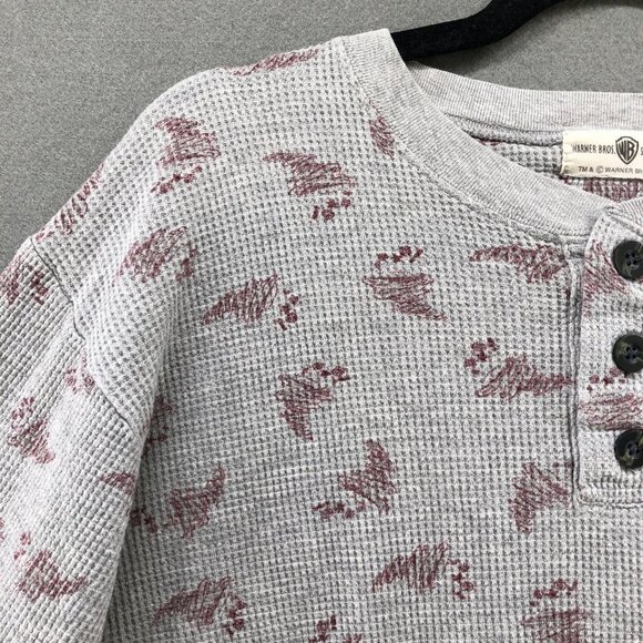 VTG Warner Bros Looney Tunes Henley Size S Gray Tazmanian Devil T Shirt 90s - Picture 6 of 9